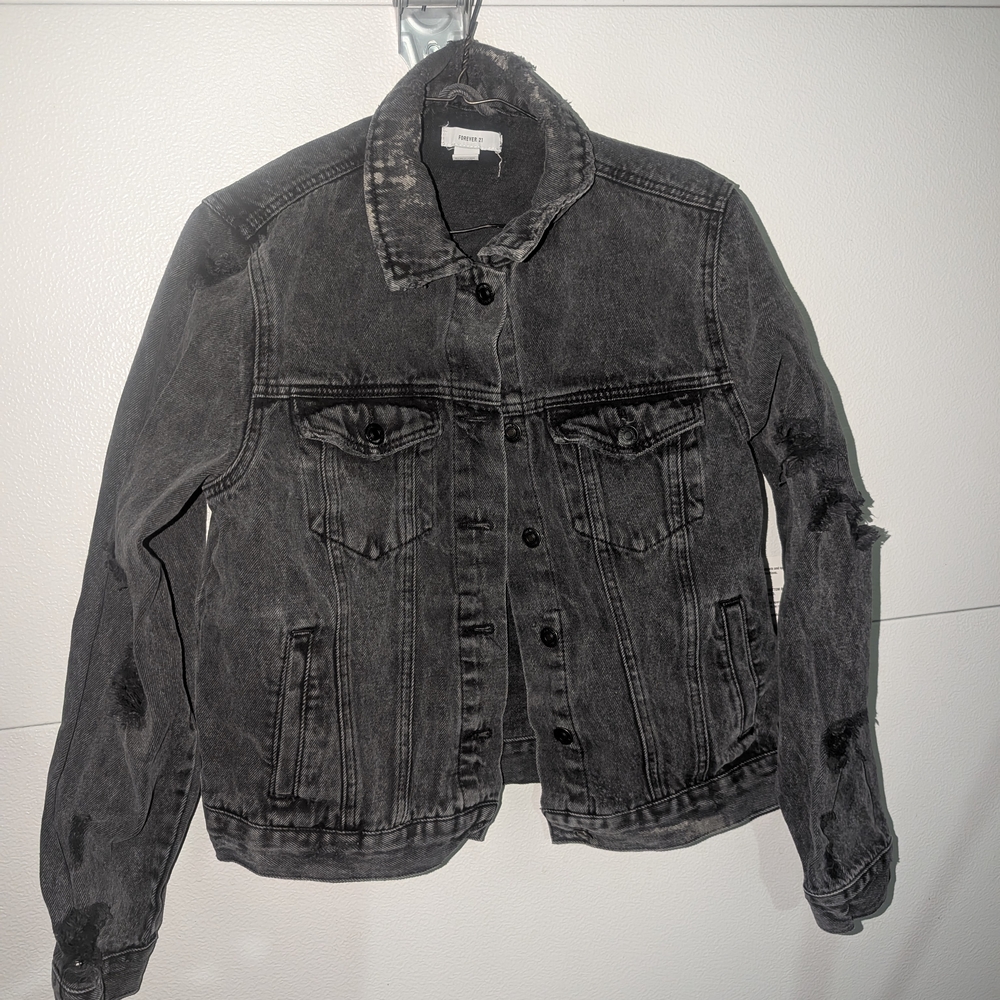 Forever 21 Charcoal Denim Jacket